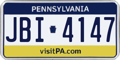 PA license plate JBI4147