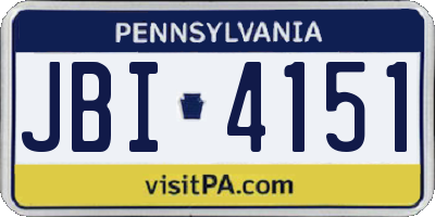 PA license plate JBI4151