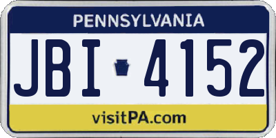 PA license plate JBI4152