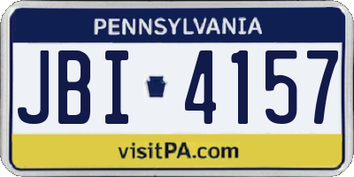 PA license plate JBI4157