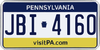 PA license plate JBI4160