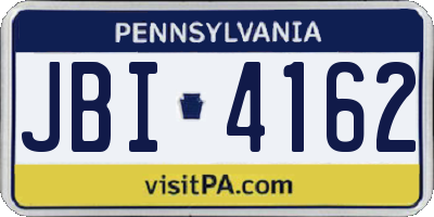 PA license plate JBI4162