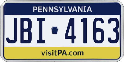 PA license plate JBI4163