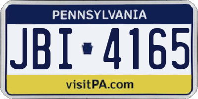 PA license plate JBI4165