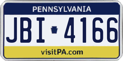 PA license plate JBI4166