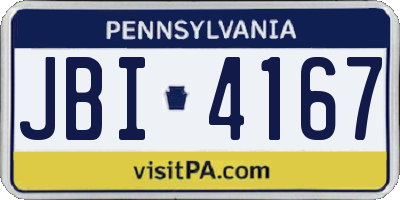 PA license plate JBI4167