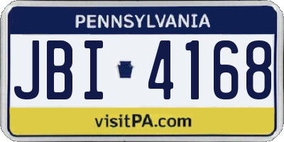 PA license plate JBI4168