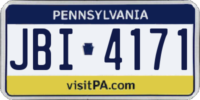 PA license plate JBI4171