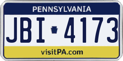 PA license plate JBI4173