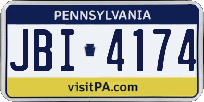 PA license plate JBI4174