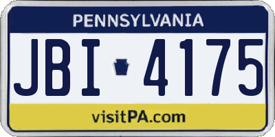 PA license plate JBI4175