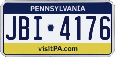 PA license plate JBI4176