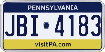 PA license plate JBI4183