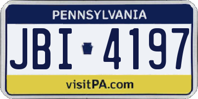 PA license plate JBI4197