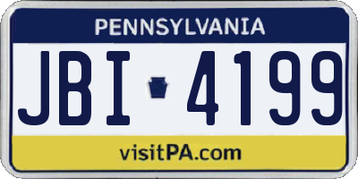 PA license plate JBI4199