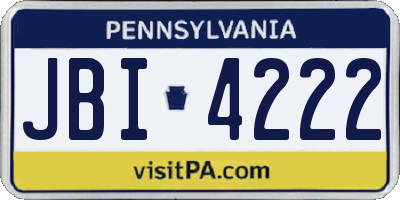 PA license plate JBI4222