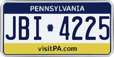 PA license plate JBI4225