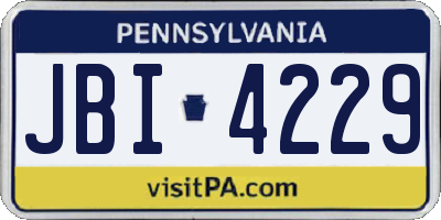 PA license plate JBI4229