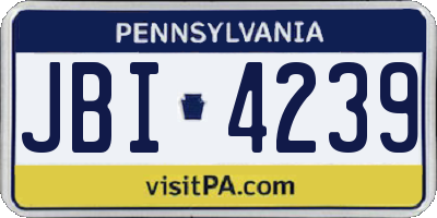 PA license plate JBI4239