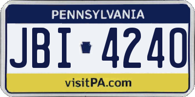 PA license plate JBI4240