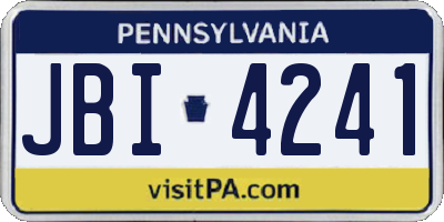 PA license plate JBI4241