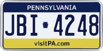 PA license plate JBI4248