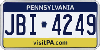 PA license plate JBI4249