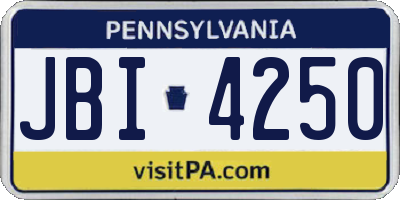 PA license plate JBI4250