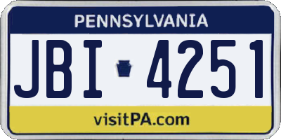 PA license plate JBI4251