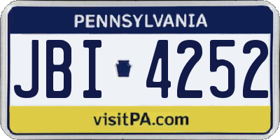 PA license plate JBI4252