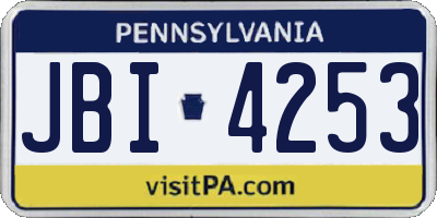 PA license plate JBI4253