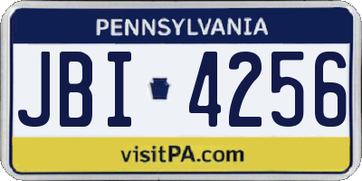 PA license plate JBI4256