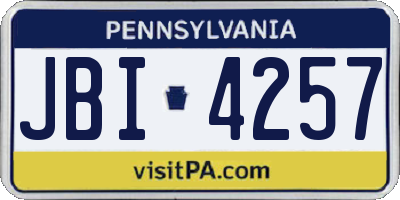 PA license plate JBI4257