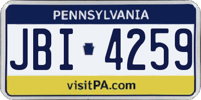 PA license plate JBI4259