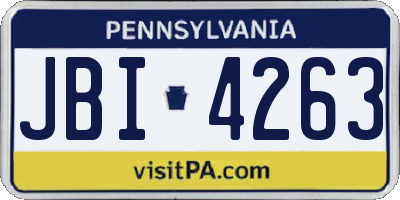 PA license plate JBI4263