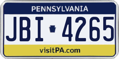 PA license plate JBI4265