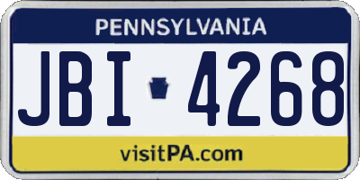 PA license plate JBI4268