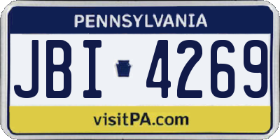 PA license plate JBI4269