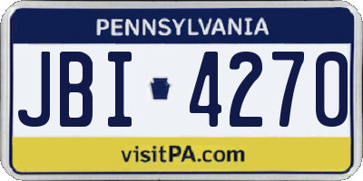 PA license plate JBI4270