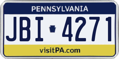 PA license plate JBI4271