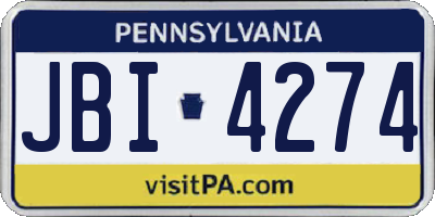 PA license plate JBI4274