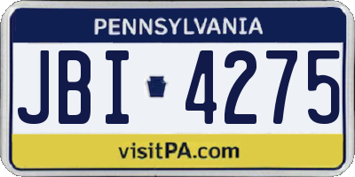 PA license plate JBI4275