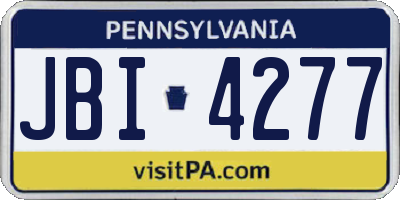 PA license plate JBI4277