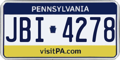 PA license plate JBI4278