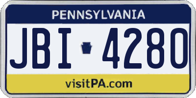 PA license plate JBI4280