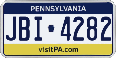 PA license plate JBI4282