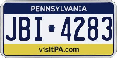 PA license plate JBI4283