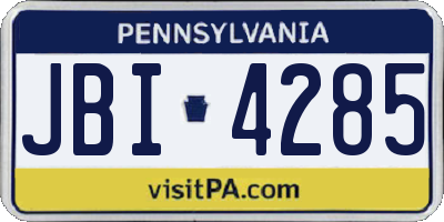 PA license plate JBI4285