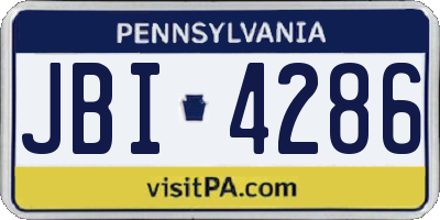 PA license plate JBI4286