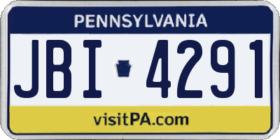 PA license plate JBI4291